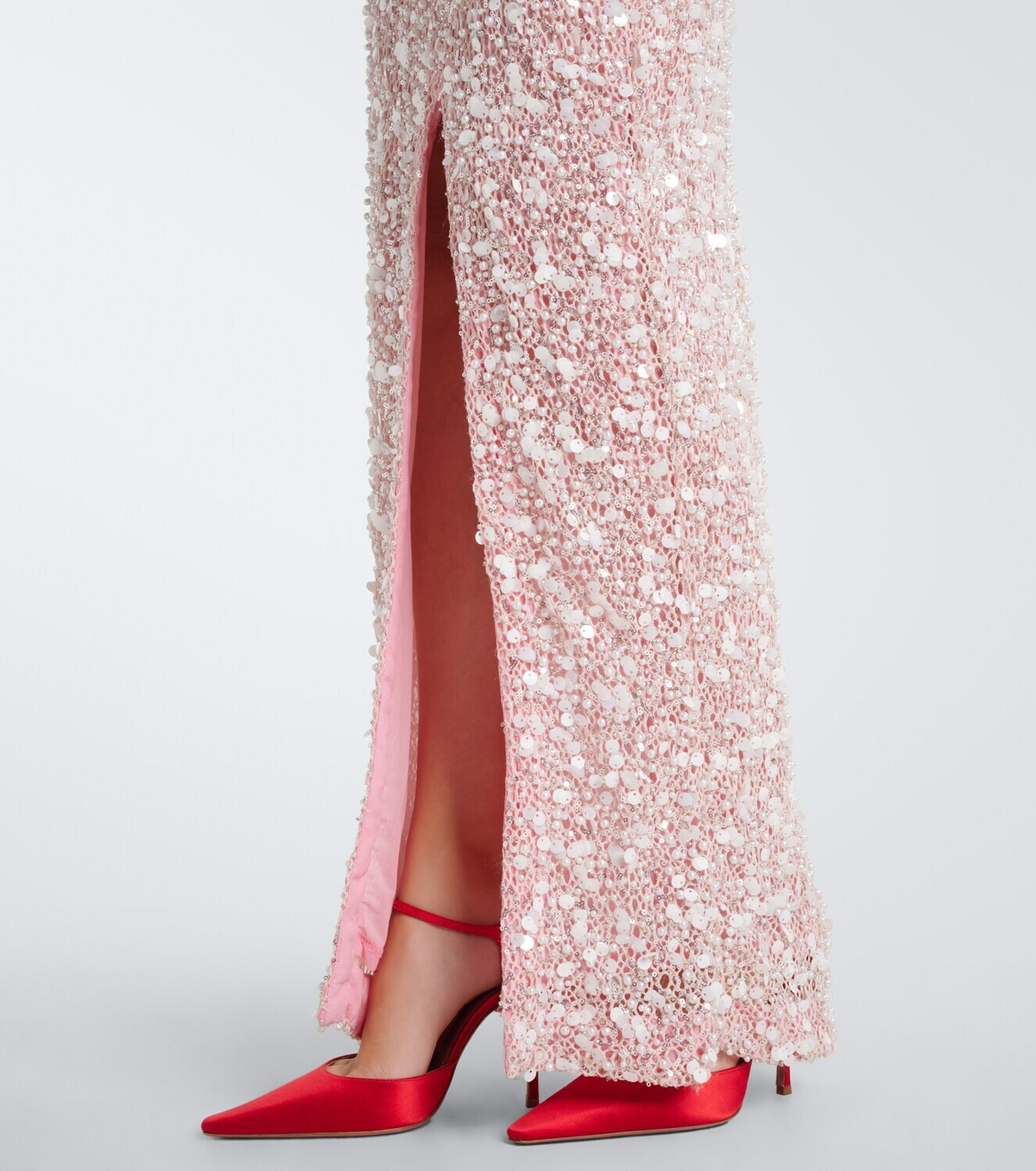 Là Fuori Isolde sequined halterneck gown