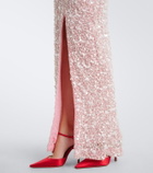 Là Fuori Isolde sequined halterneck gown