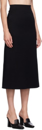 GIA STUDIOS Black Raw Edge Midi Skirt