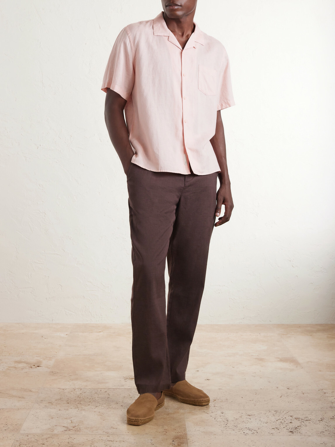 Onia - Convertible-Collar Linen and Lyocell-Blend Shirt - Pink