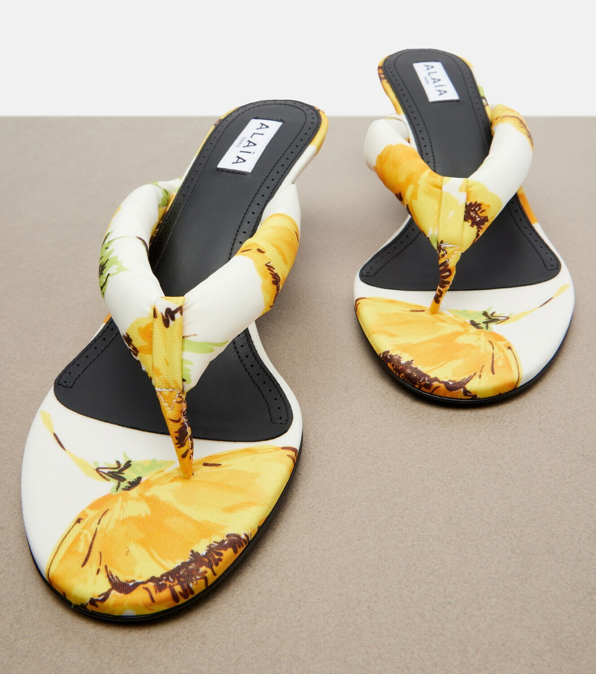 Alaïa Floral padded thong sandals