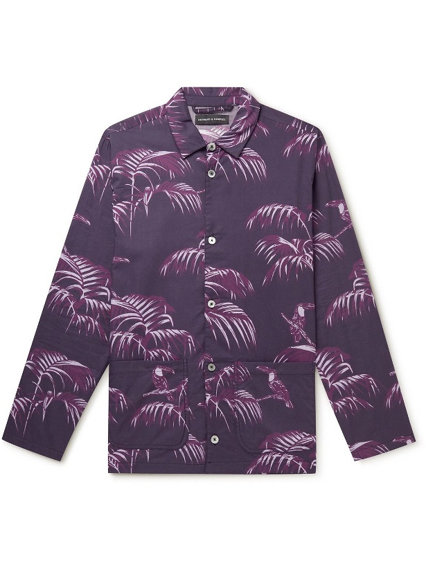 Photo: Desmond & Dempsey - Bocas Printed Organic Cotton-Poplin Pyjama Set - Purple