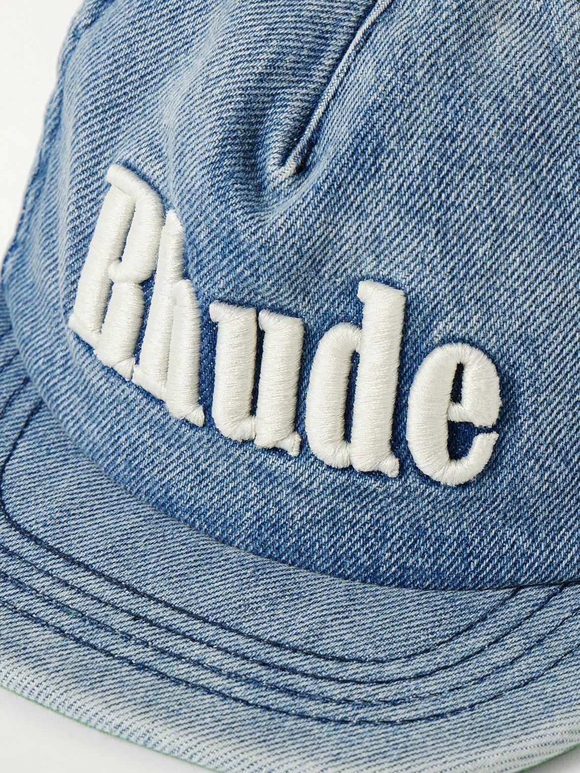 Rhude - Logo-Embroidered Denim Baseball Cap