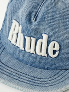 Rhude - Logo-Embroidered Denim Baseball Cap