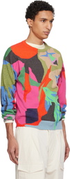 Paul Smith Multicolor 'River Collage' Knitted Cotton Sweater