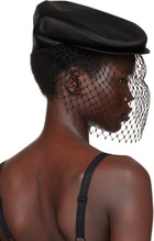 Dolce&Gabbana Black Silk Satin Flat Cap