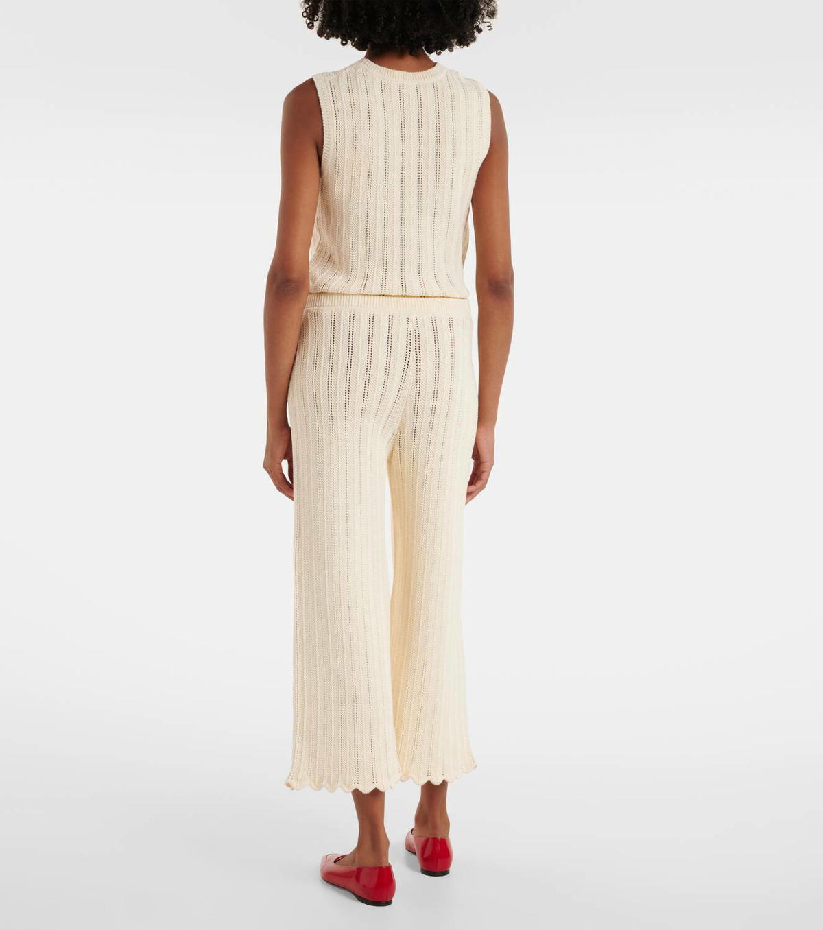 Altuzarra Petey open-knit cotton flared pants