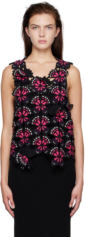 Photo: Doublet Black & Pink Butterfly Tank Top