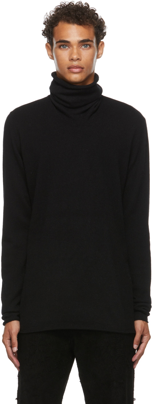 Label Under Construction Black Punched Cylindrical Turtleneck