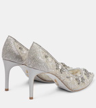 Rene Caovilla Embellished lace pumps