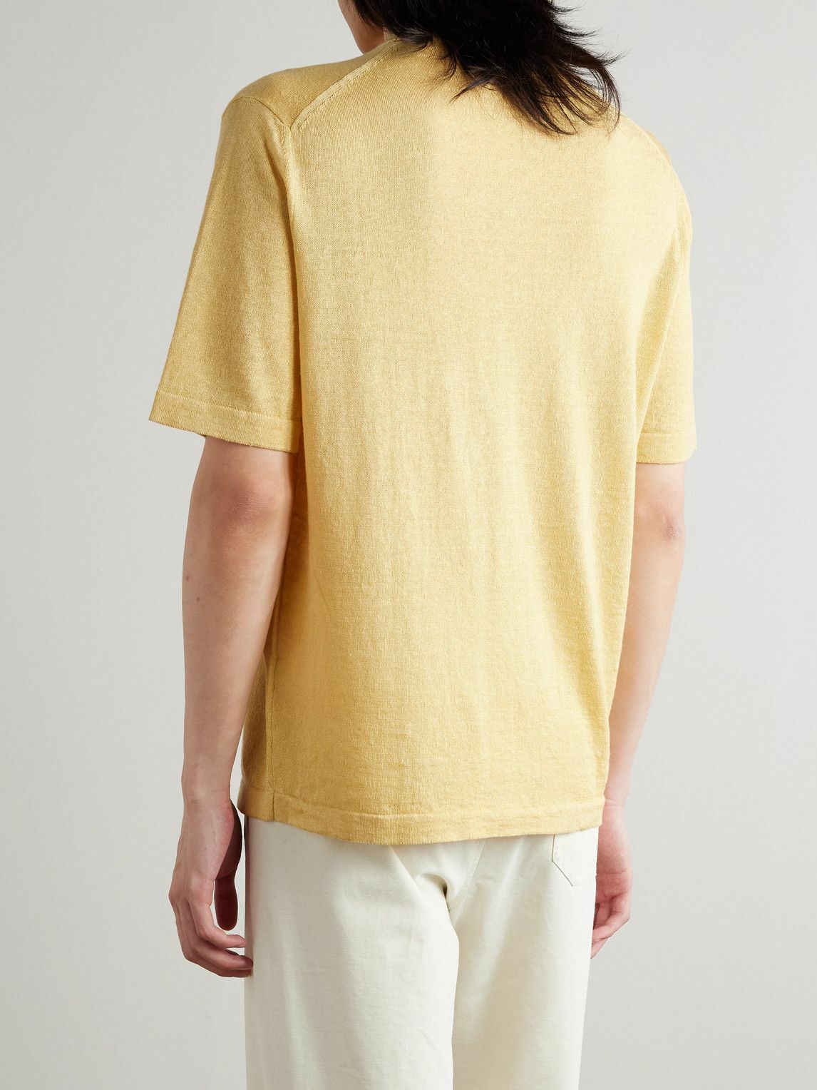 Federico Curradi - Linen and Organic Cotton-Blend T-Shirt - Yellow