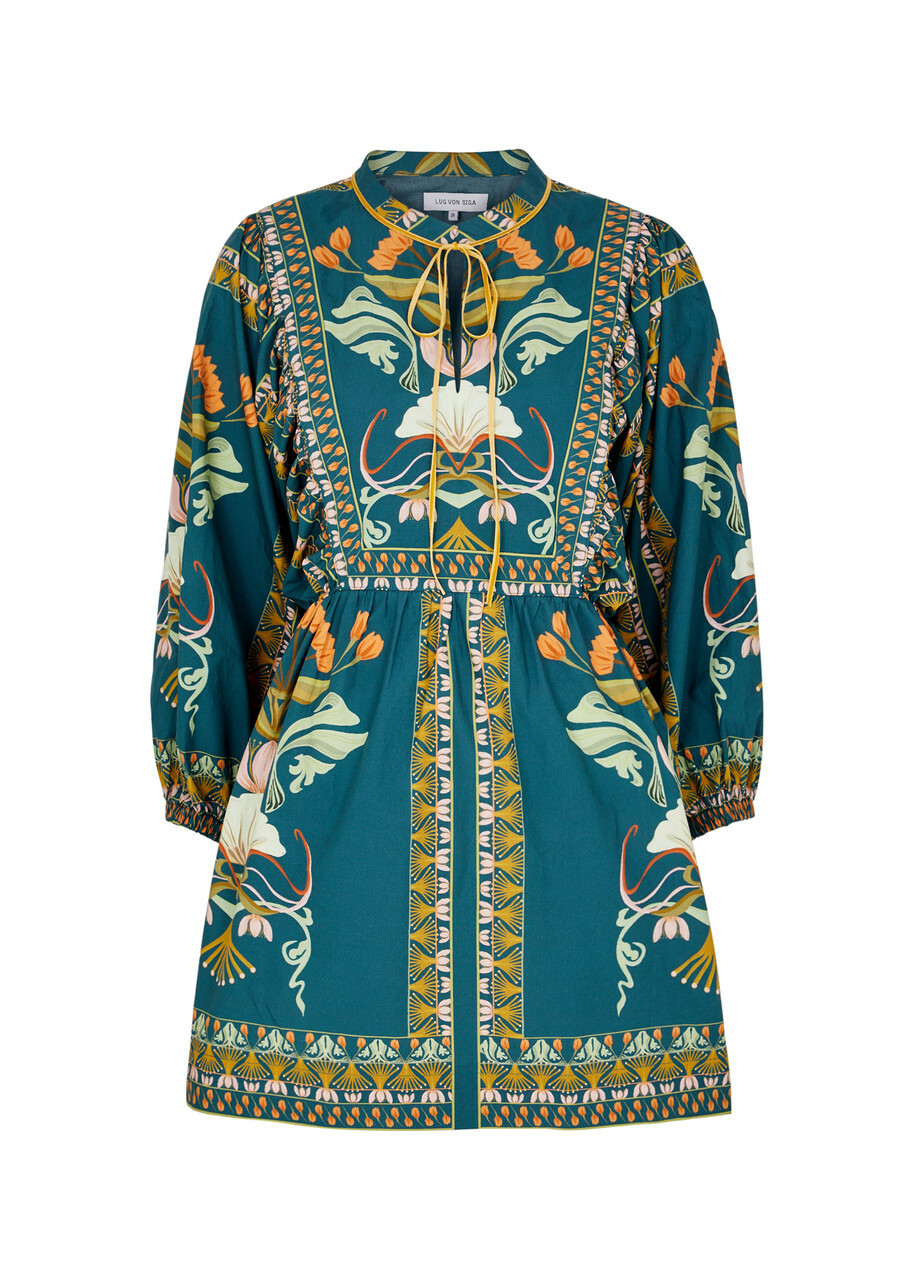 Lug Von Siga Isla Printed Cotton Mini Dress Multicoloured