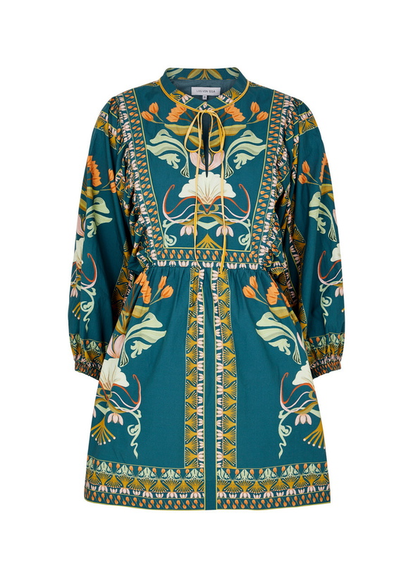 Photo: Lug Von Siga Isla Printed Cotton Mini Dress Multicoloured