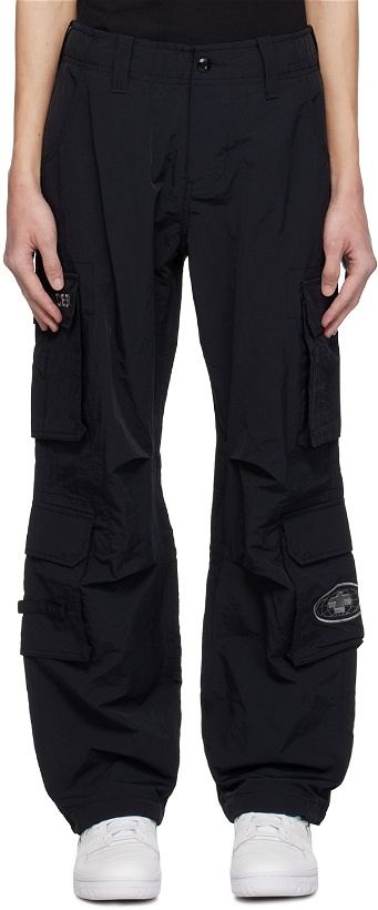 Photo: PLACES+FACES Black Embroidered Cargo Pants