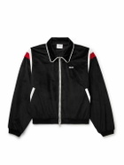 Rhude - Mancino Logo-Embroidered Striped Velour Track Jacket - Black