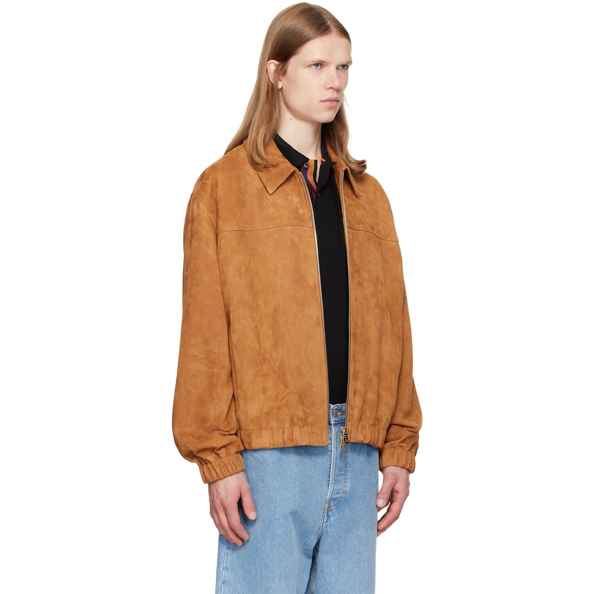 Paul Smith Tan Suede Bomber Jacket