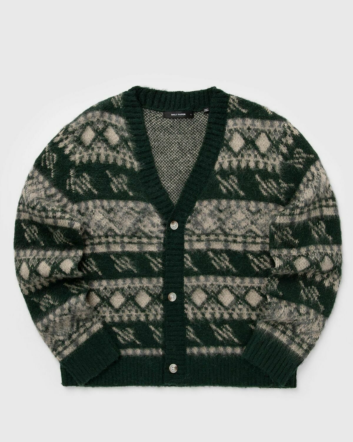 Daily Paper Pattern check cardigan Green Mens Zippers & Cardigan