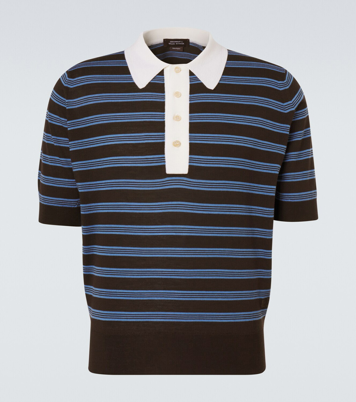 Wales Bonner Breeze striped wool polo sweater