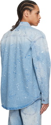 Off-White Blue Paint Splatter Denim Jacket