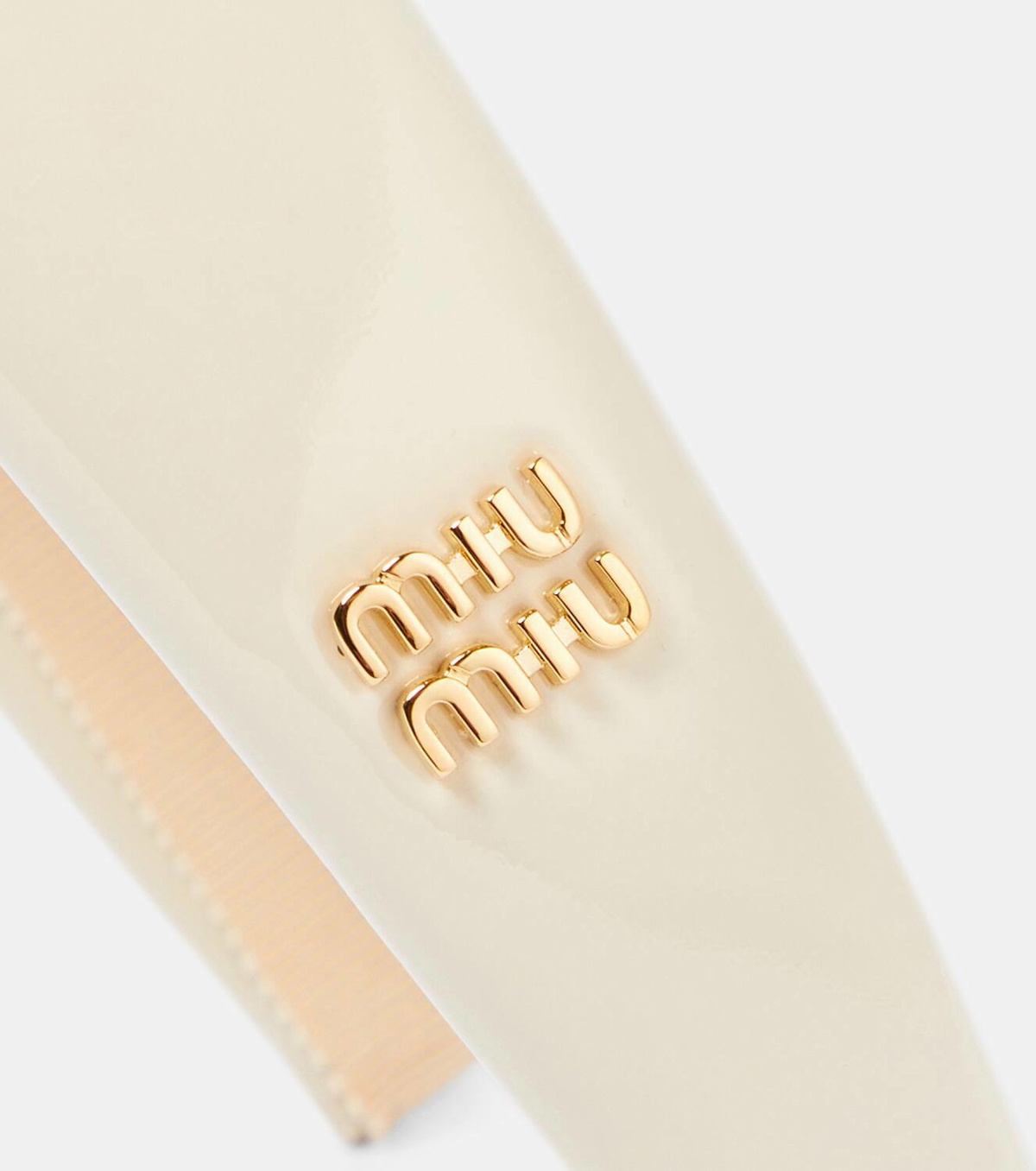 Miu Miu Bridal logo patent leather headband
