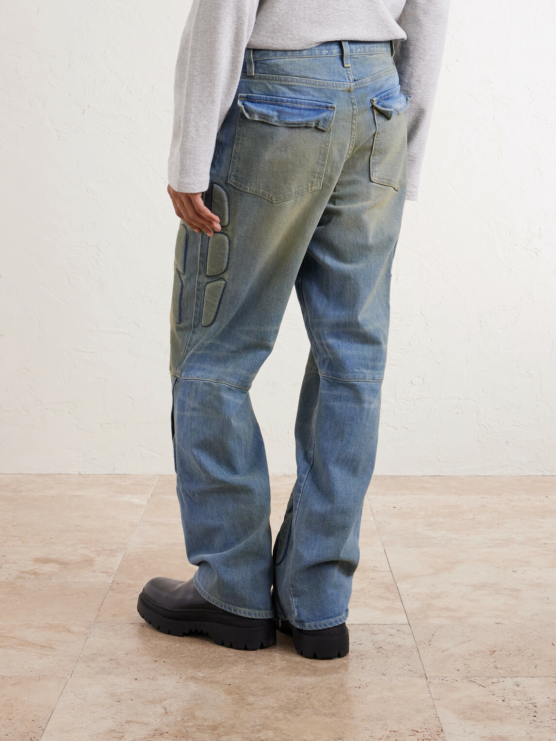 Satoshi Nakamoto - Enduro Straight-Leg Padded Jeans - Blue