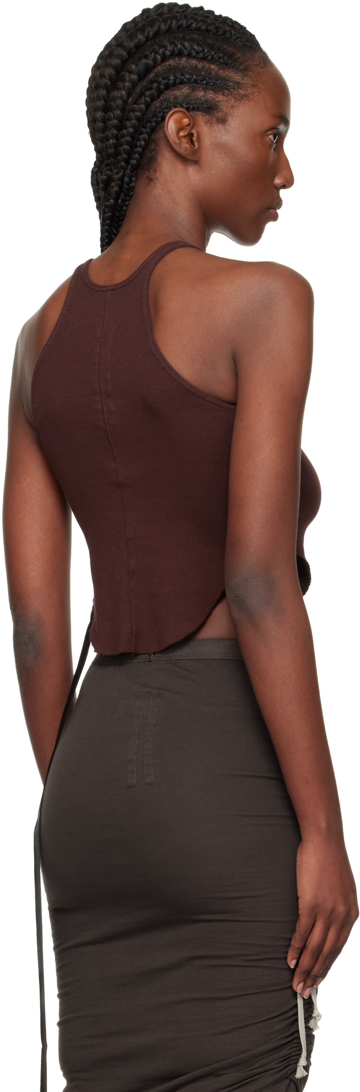 Rick Owens DRKSHDW Burgundy Concordians Basic Rib Tank Top
