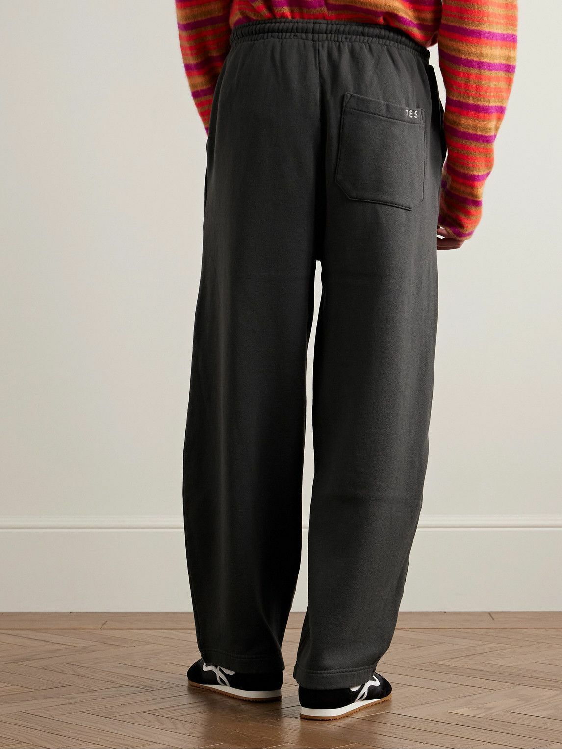 The Elder Statesman - Daily Wide-Leg Cotton and Cashmere-Blend Jersey Sweatpants - Gray