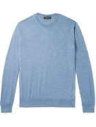 ERMENEGILDO ZEGNA - Mélange Silk, Cashmere and Linen-Blend Sweater - Blue