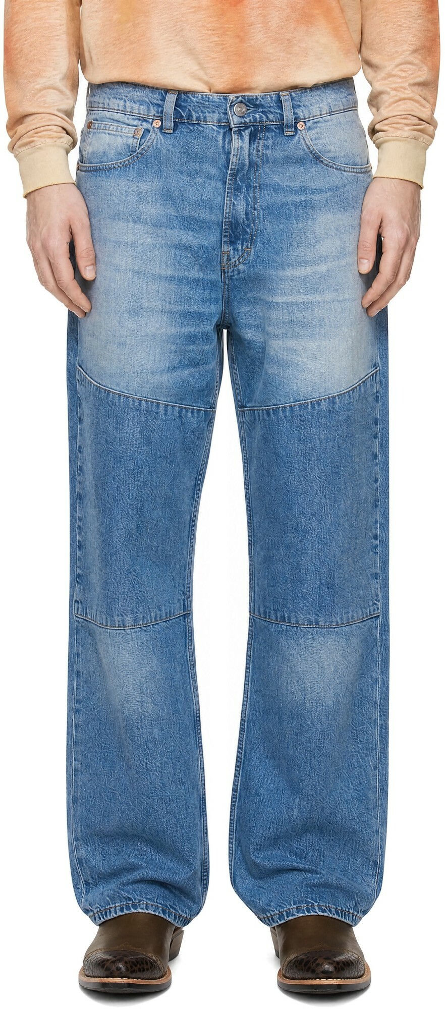 Our Legacy Men's Formal Cut Jean in Mid Blue Bleach Denim Our Legacy