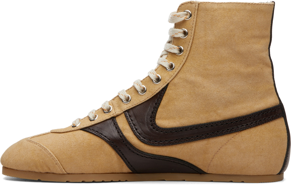 Dries Van Noten Beige Canvas High Top Sneakers
