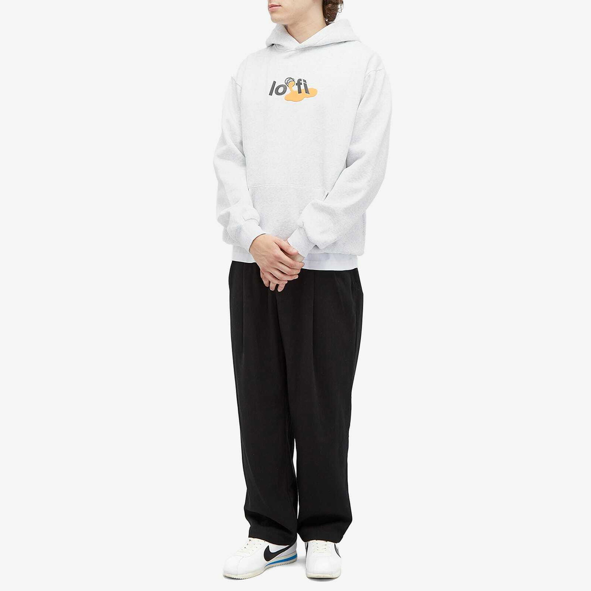 Lo-Fi Men's Paint Logo Hoodie in Ash