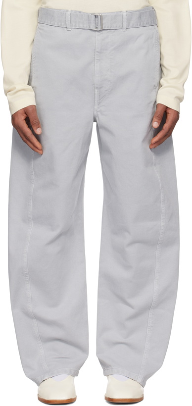 Photo: LEMAIRE Gray Twisted Belted Jeans