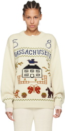 Bode Off-White Homestead Sampler Sweater