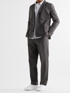 MR P. - Unstructured Double-Breasted Linen and Cotton-Blend Suit Jacket - Black