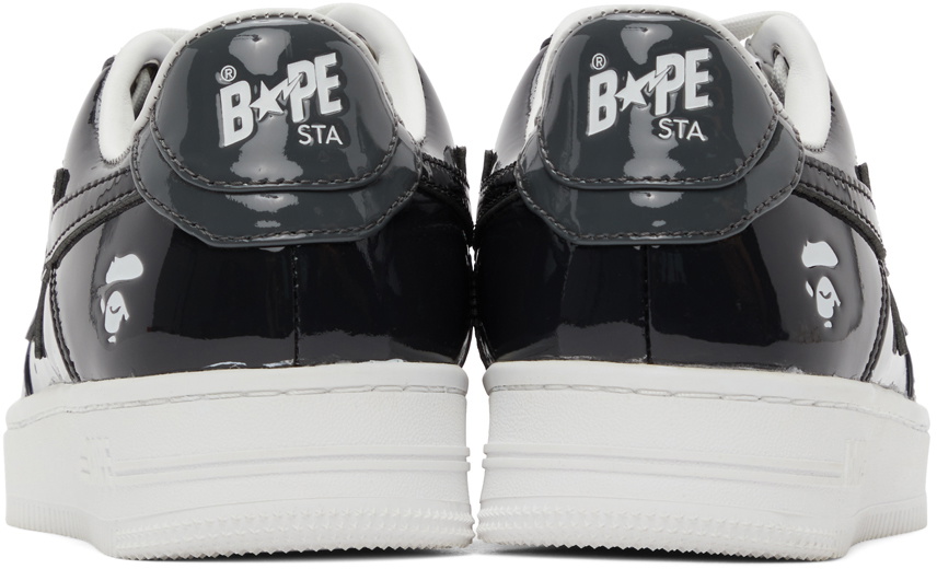 BAPE Black & Grey Patent Sta Sneakers