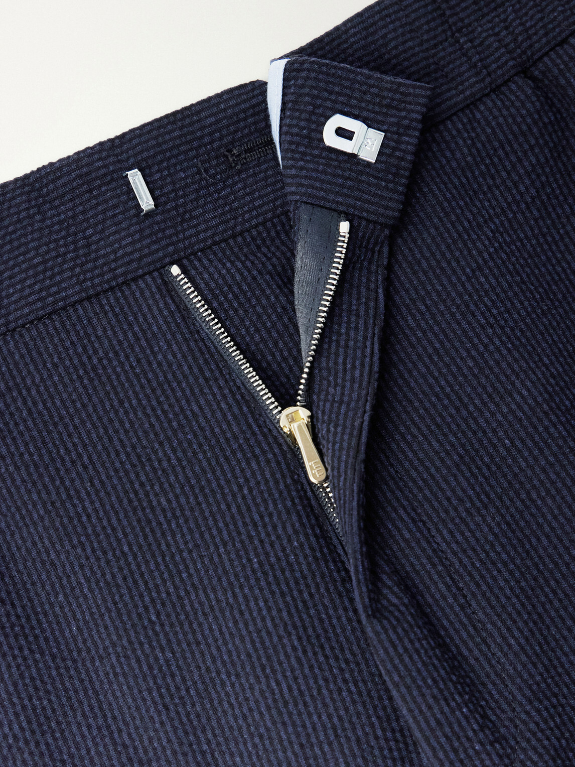 Paul Smith - Straight-Leg Cotton-Blend Seersucker Trousers - Blue