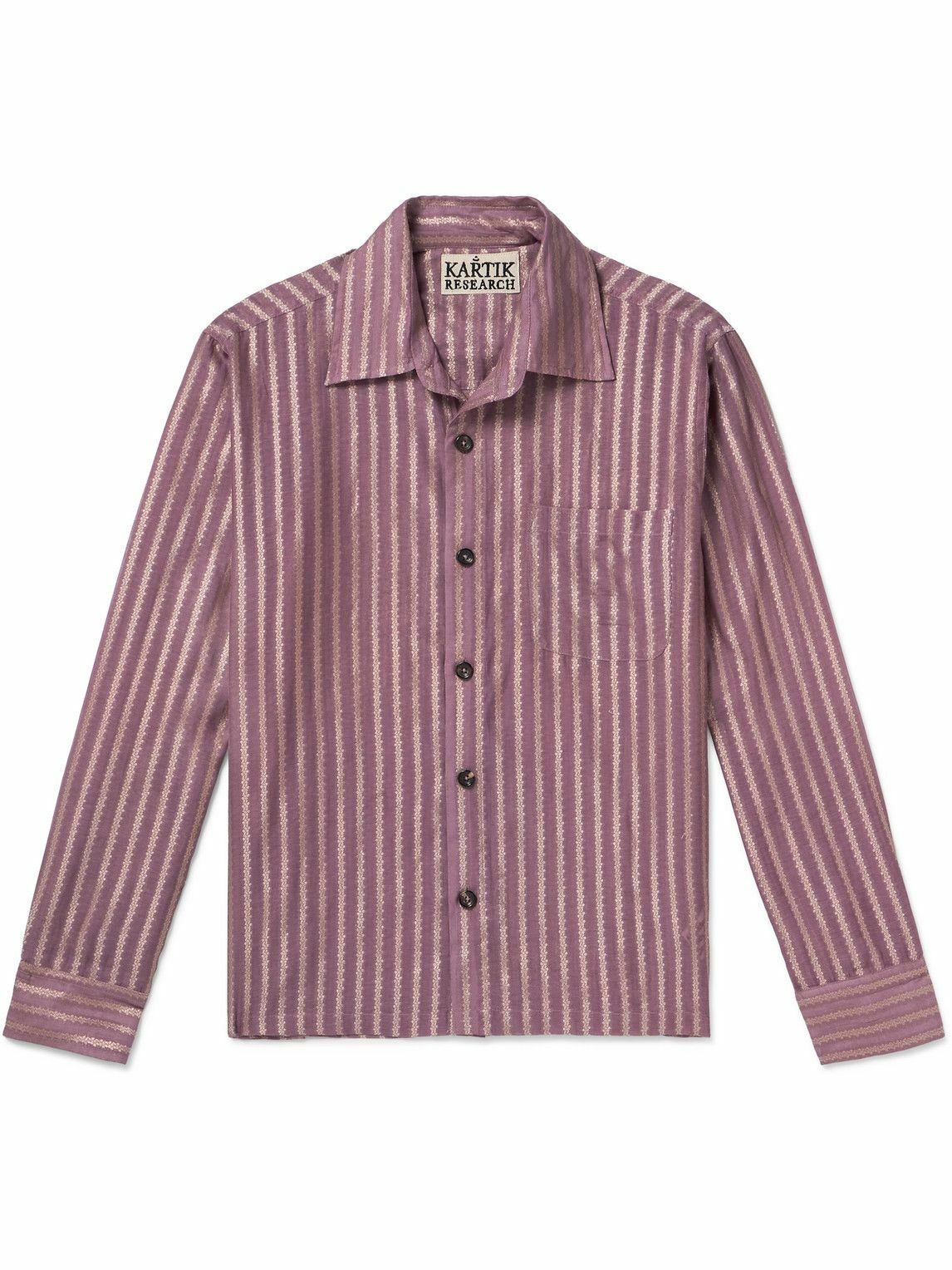 Photo: Kartik Research - Metallic Silk-Jacquard Shirt - Purple