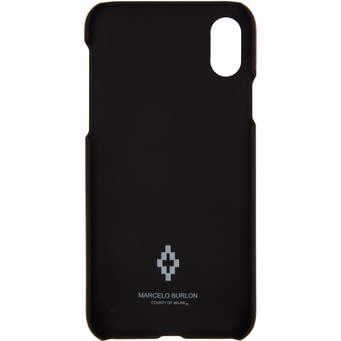 Custodia Rigida Marcelo Burlon Per IPhone X - Flags - Policarbonato Soft-touch Antiurto