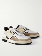 Rhude - Racing Logo-Embroidered Leather, Suede and Shell Sneakers - White