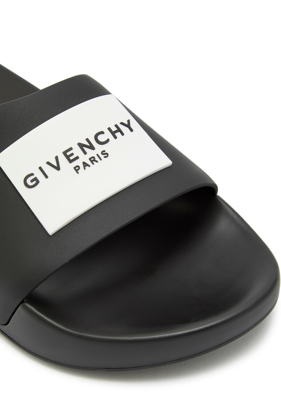 Givenchy Logo Rubber Sliders Black