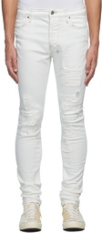 Ksubi White Trashed Ivory Van Winkle Jeans