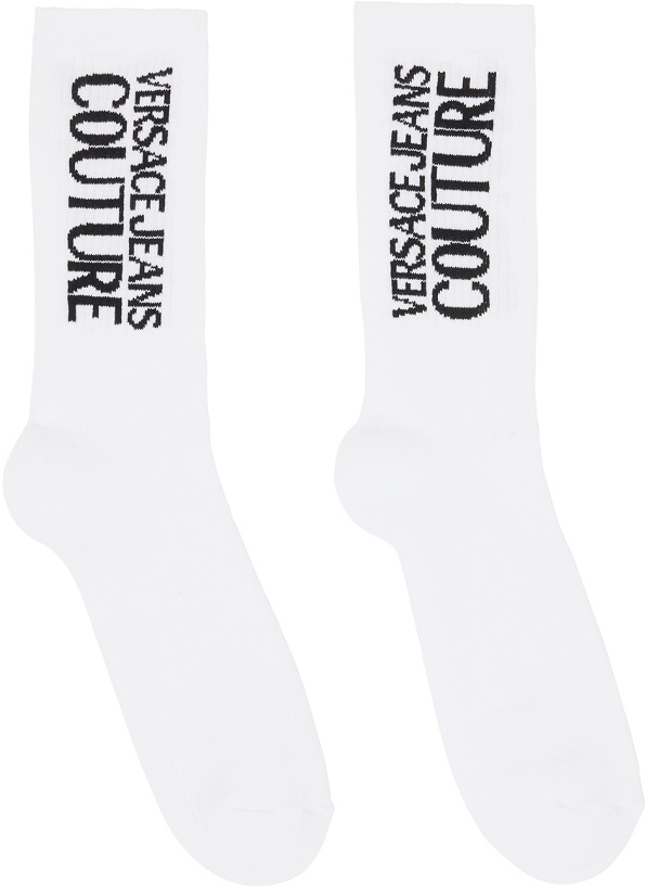 Photo: Versace Jeans Couture White Logo Socks