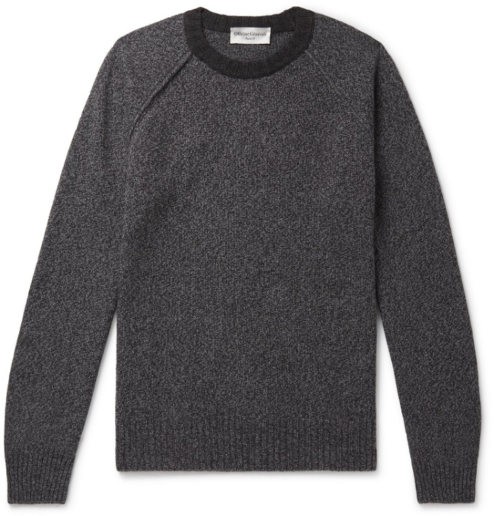 Photo: Officine Generale - Lars Mélange Wool and Cashmere-Blend Sweater - Gray