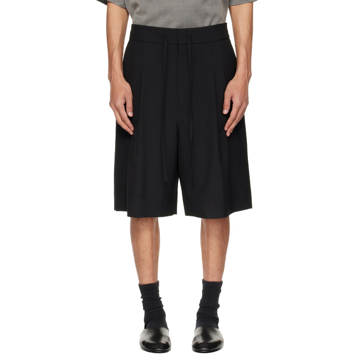 Photo: Fear of God Black Wool Ripstop Baggy Shorts