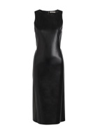Alice + Olivia Wynell Bow-appliquéd Faux Leather Midi Dress Black