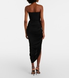 David Koma Embellished draped wool-blend corset dress