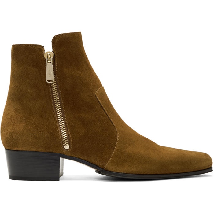 Photo: Balmain Brown Suede Anthos Boots 