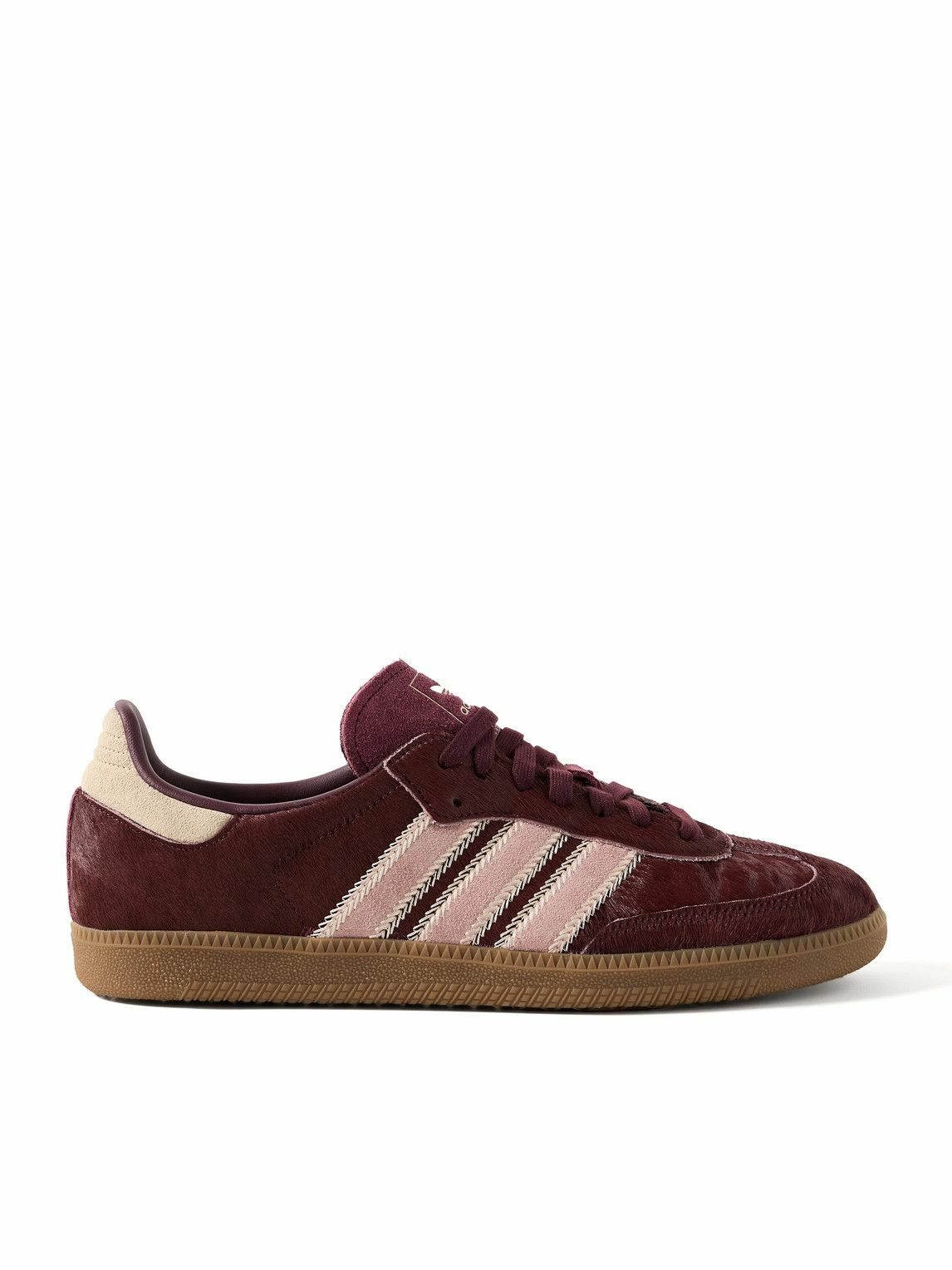 adidas Originals - Samba OG Suede-Trimmed Calf Hair Sneakers - Burgundy  adidas Originals