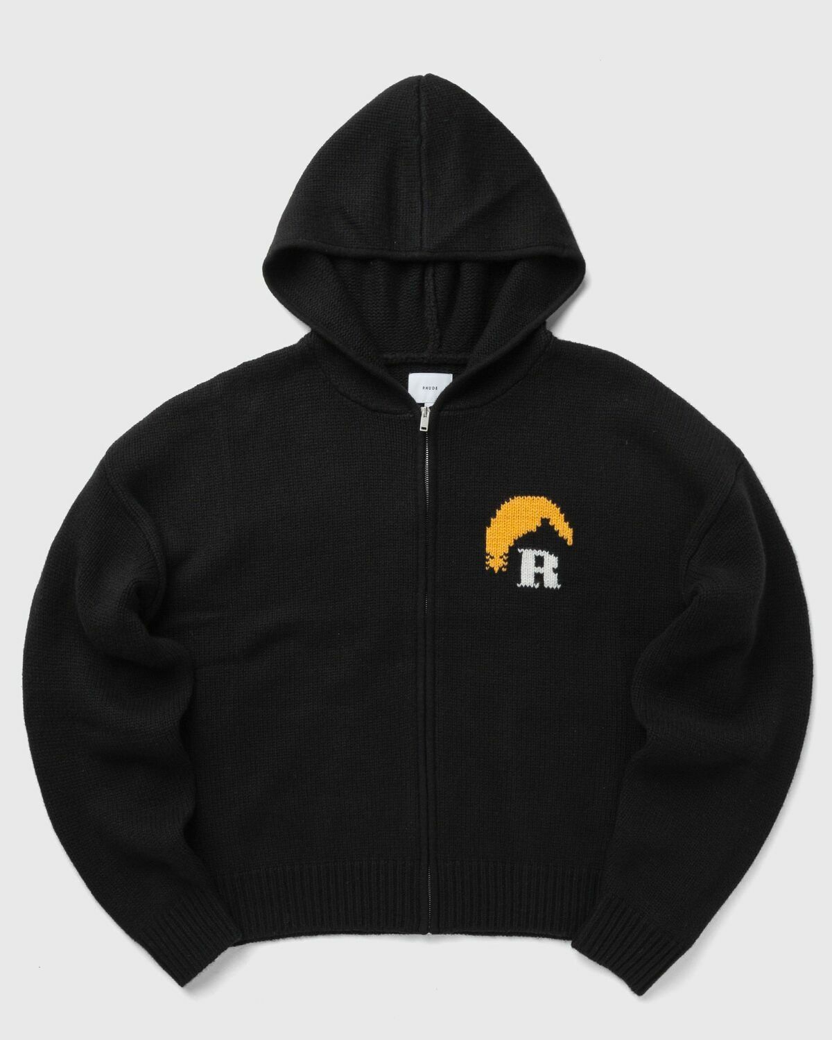 RHUDE Classique Zip Up Hoodie (Heather Grey/Black)