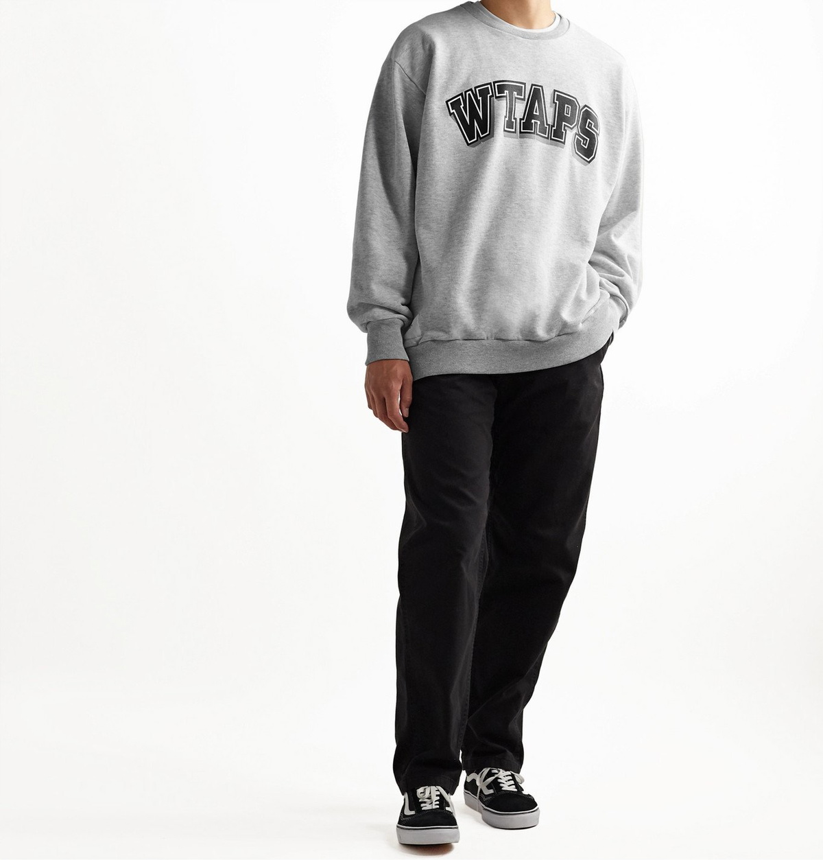 WTAPS - Dawn Logo-Print Mélange Fleece-Back Cotton-Blend Jersey